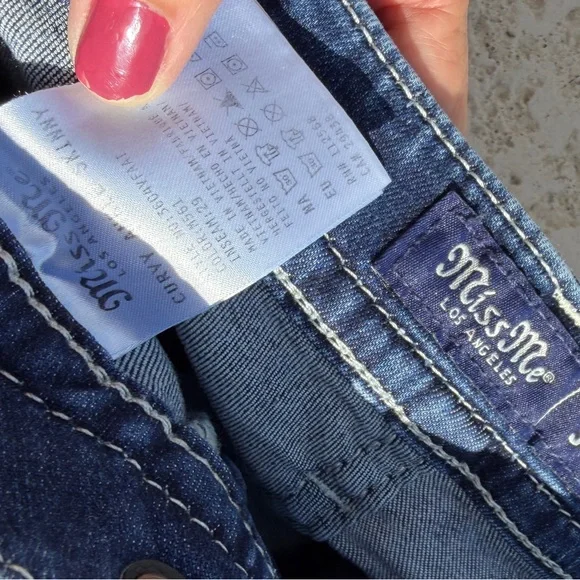 Miss Me Jeans Size 30 Ankle Skinny Rhinestones Angel Wing Sequins Distressed - Picture 8 of 11
